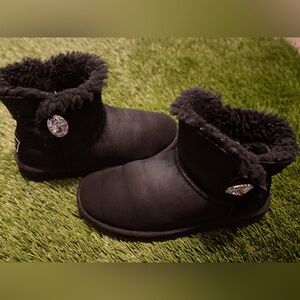 UGG Australian Women Bailey Button Bling Black Size 7
